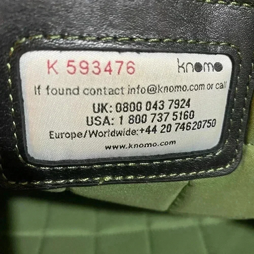 Knomo  unisex black leather messenger laptop briefcase bag
